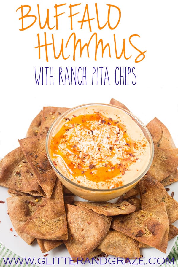 buffalo hummus with ranch pita chips