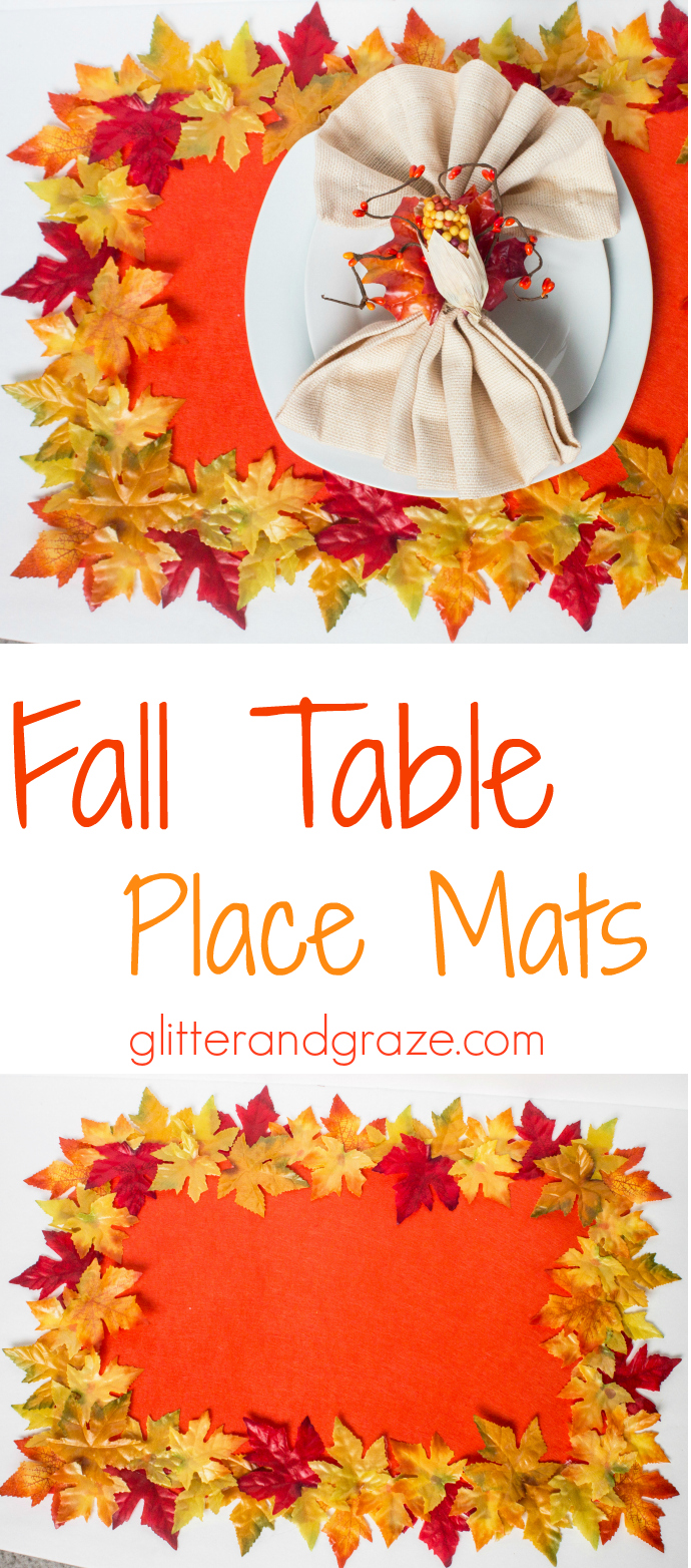 Fall Table Place Mats - Glitter and Graze