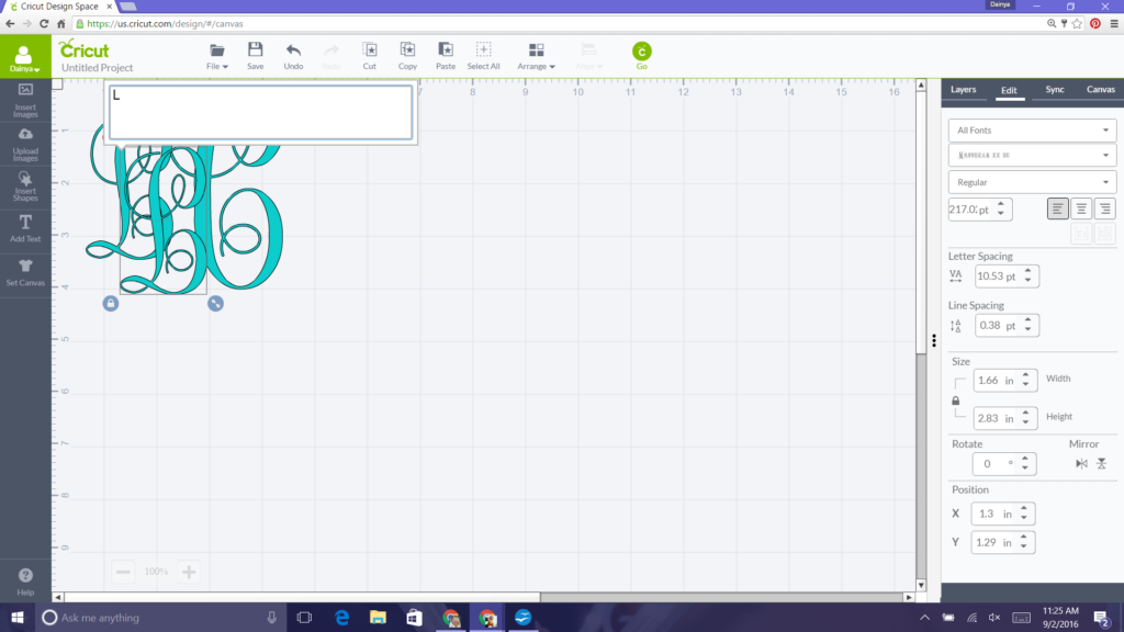 monogramming with cricut