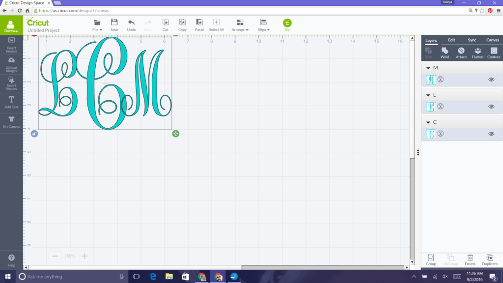 monogramming with cricut