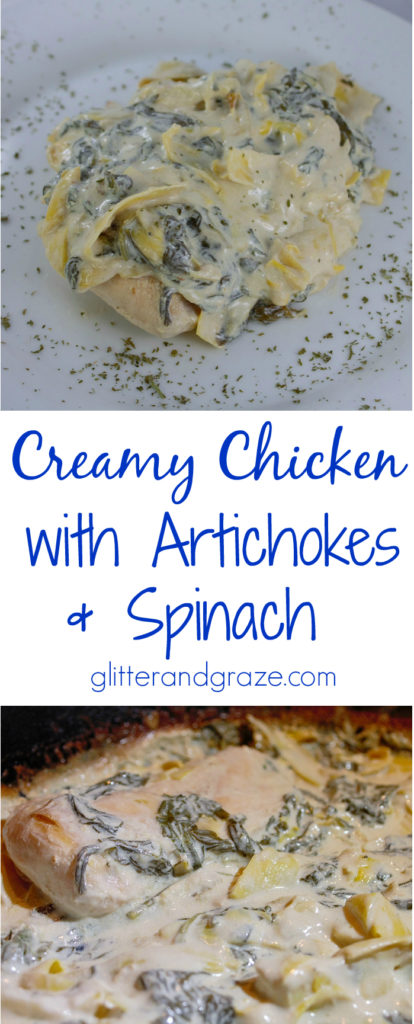 creamy chicken with artichokes and spinach