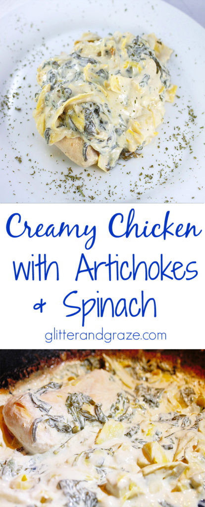 creamy chicken with artichokes & spinach