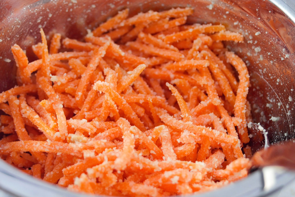 parmesan carrot shoestring fries