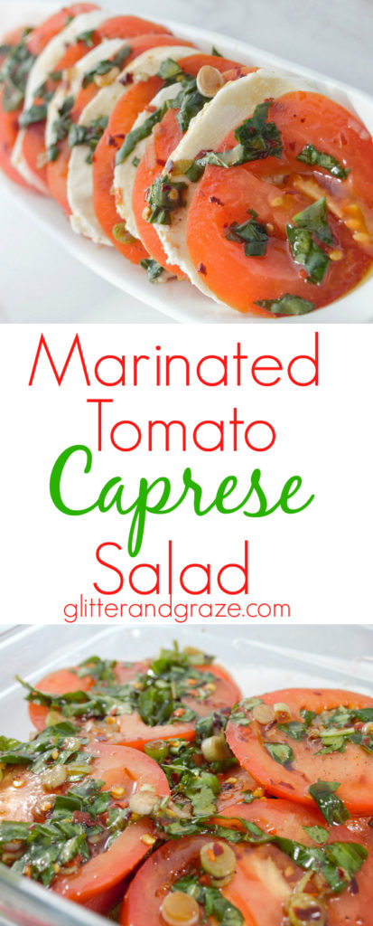 marinated tomato caprese salad