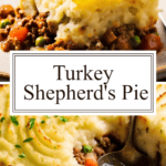 photo collage of tasty turkey shepard's pie