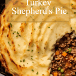 a cast iron with turkey shepard's pie