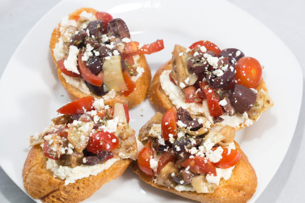Mediterranean Bruschetta with whipped feta