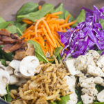 Spinach chicken Salad with lemon garlic vinaigrette