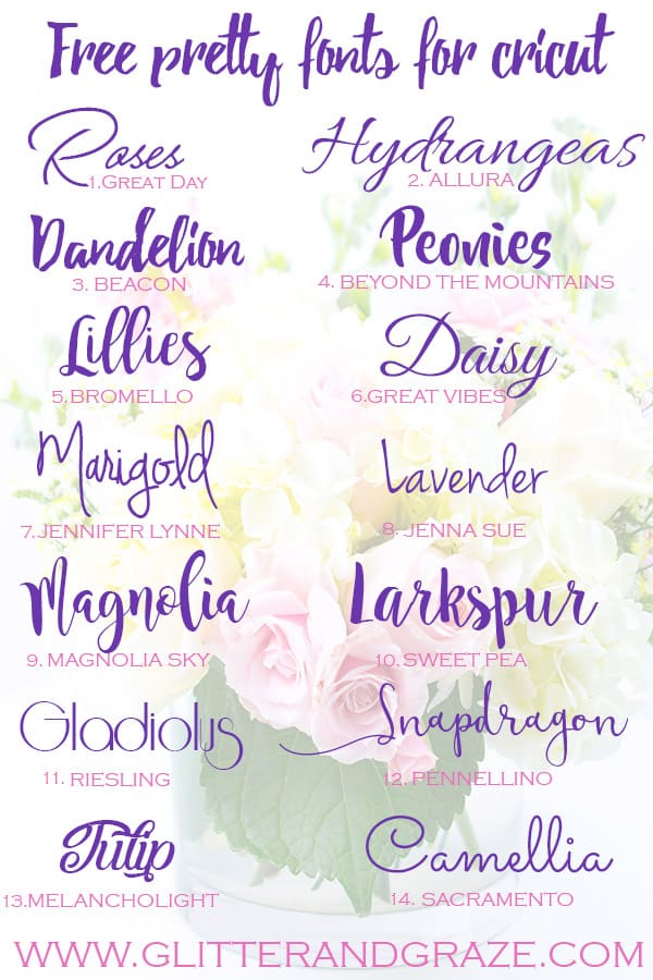 Download Free Pretty Fonts For Cricut Glitter And Graze