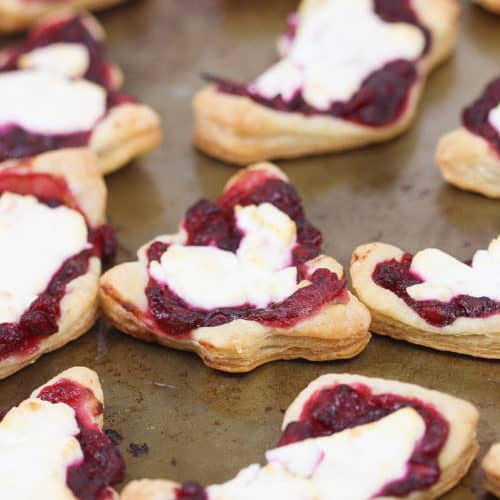 Cranberry pomegranate goat cheese tartlets