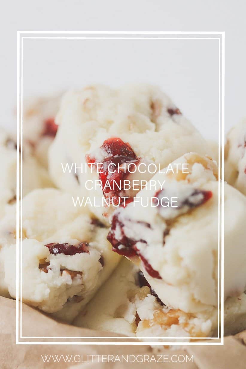 White Chocolate Cranberry Walnut Fudge