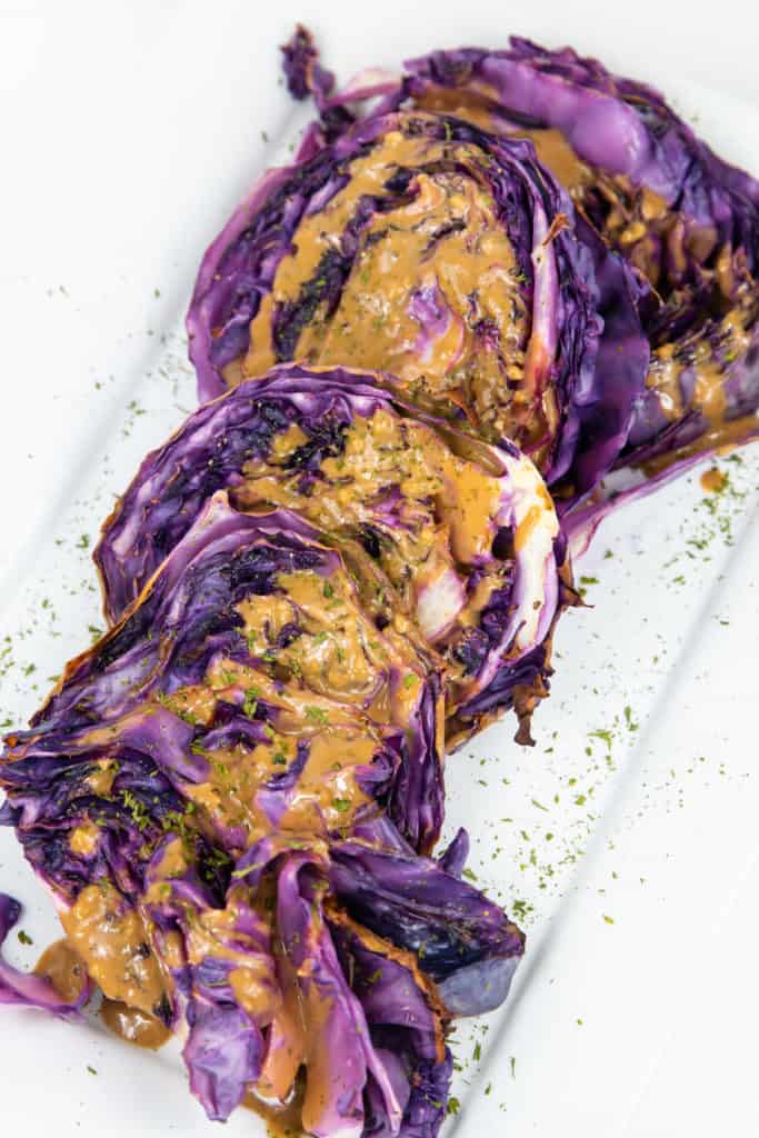 cabbage steaks with balsamic dressing