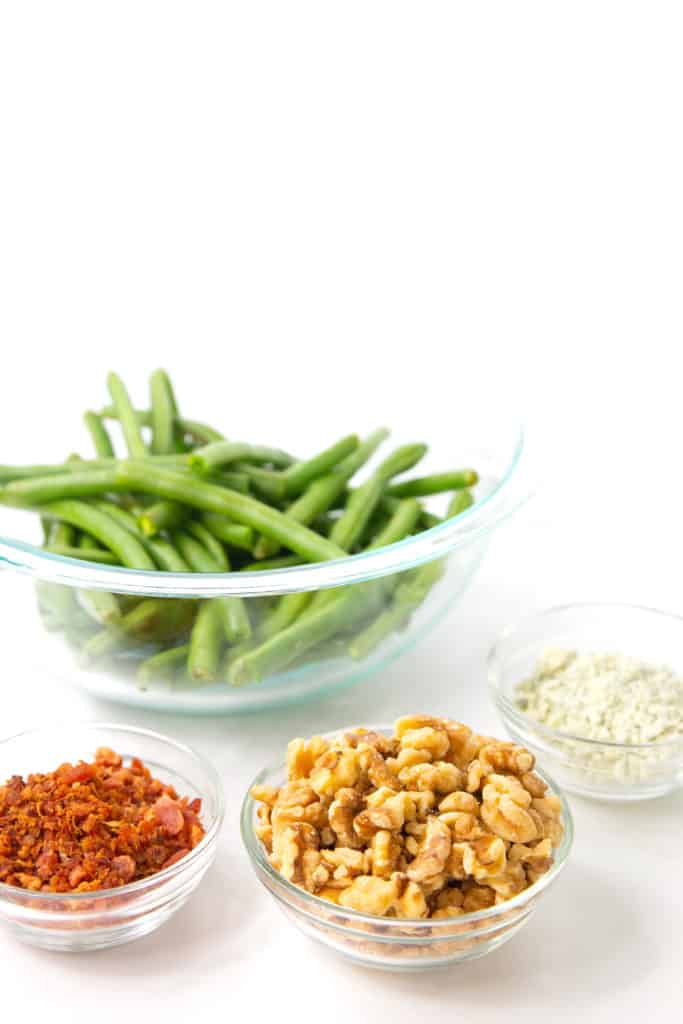 Green Beans with Bacon, Blue Cheese, and Walnuts