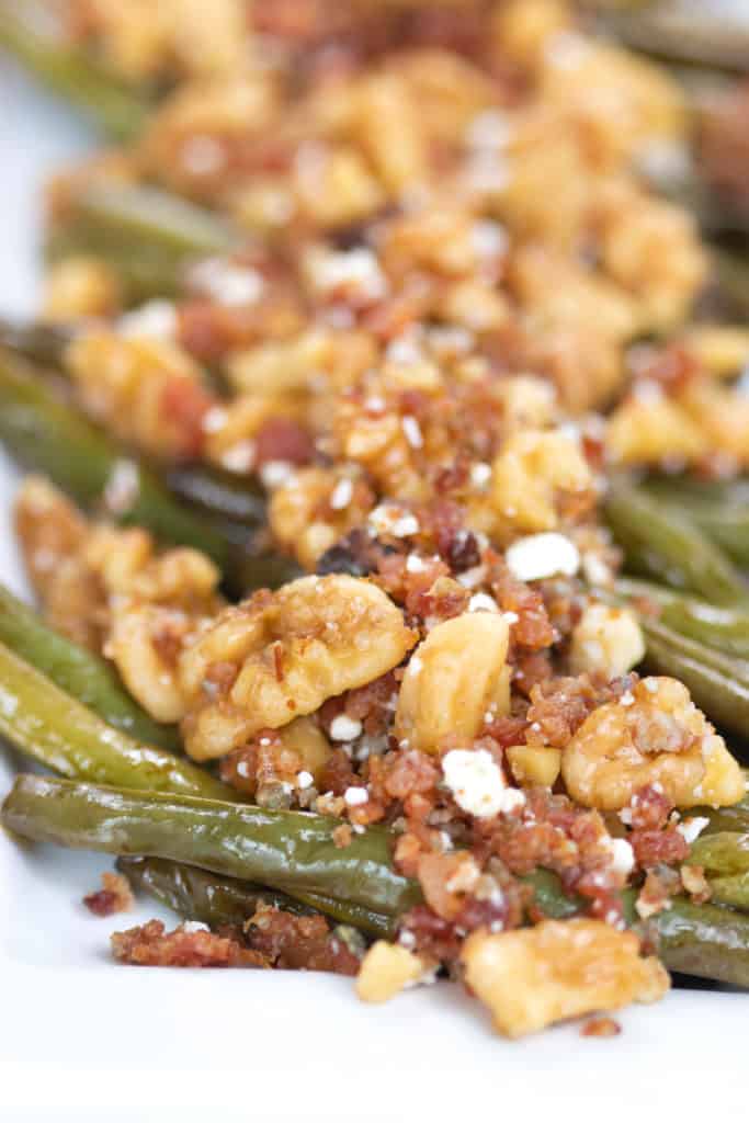 Green Beans with Bacon, Blue Cheese, and Walnuts