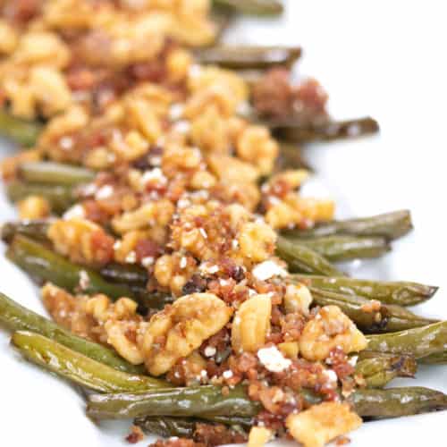 Green Beans with Bacon, Blue Cheese, and Walnuts