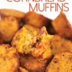 crawfish cornbread muffins with title