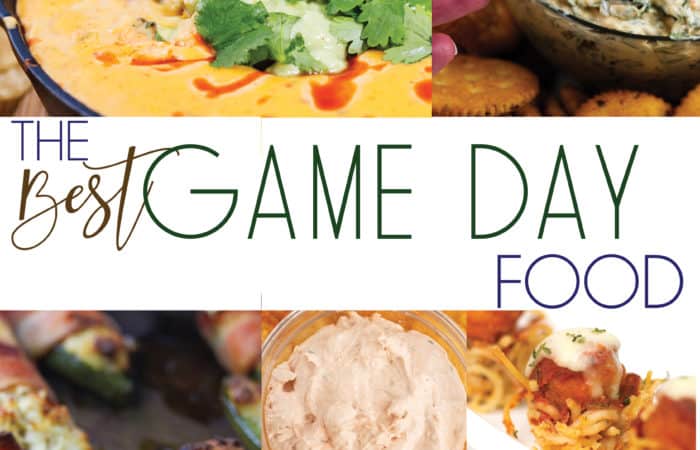 a photo collage of different appetizers that are perfect for game day