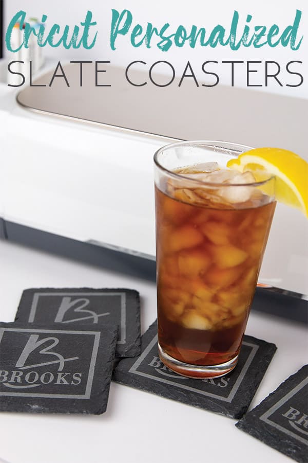 Cricut Personalized Slate Coasters Glitter and Graze
