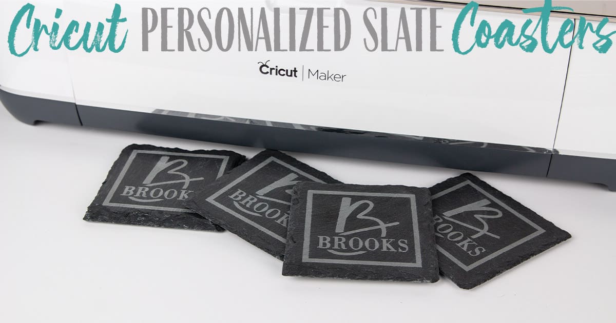 Cricut Personalized Slate Coasters Glitter and Graze