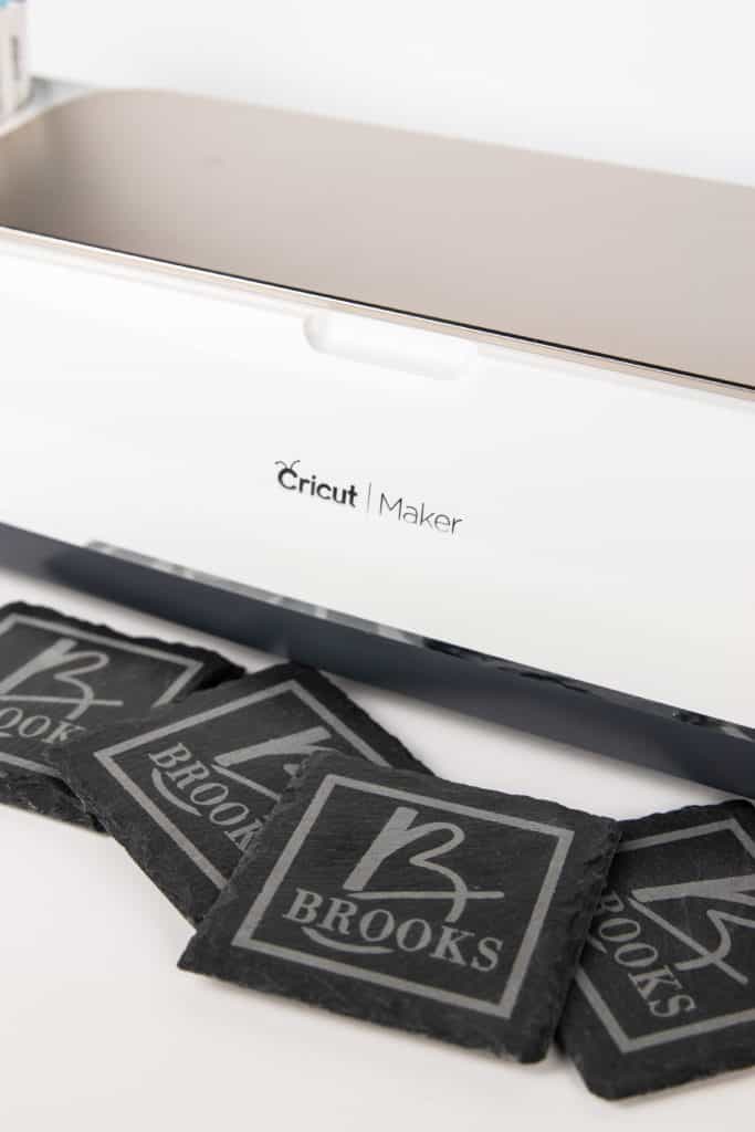 Cricut Personalized Slate Coasters Glitter and Graze