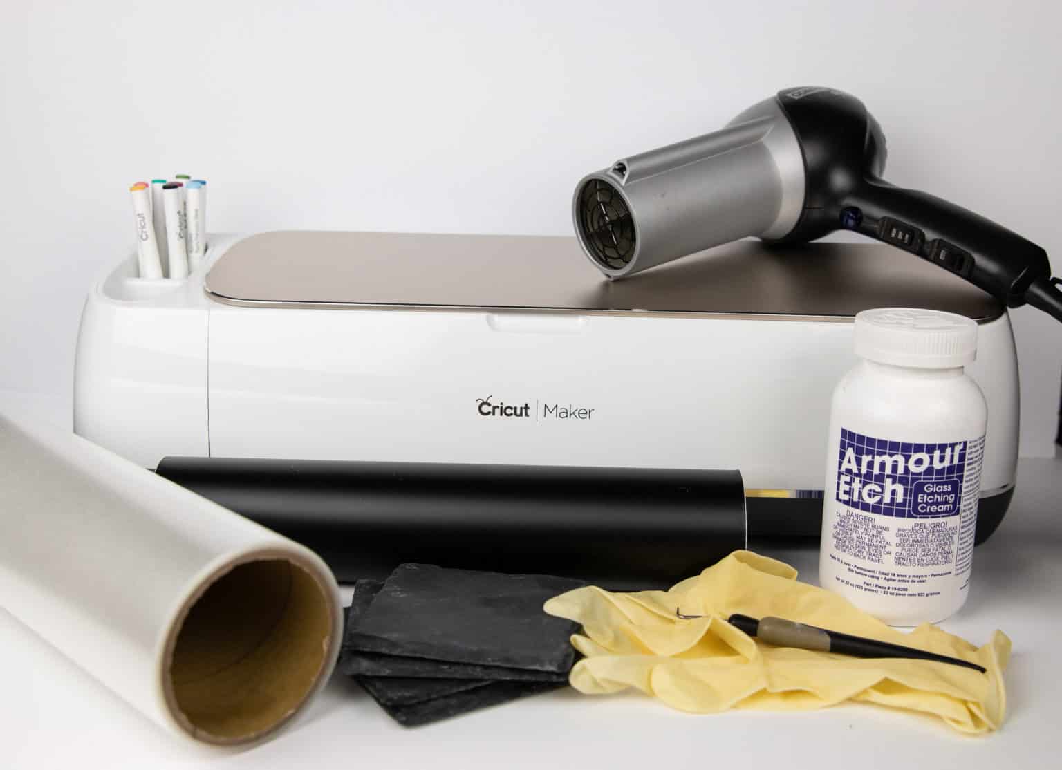 Cricut Personalized Slate Coasters Glitter and Graze