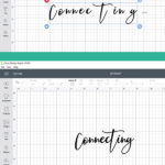 photo collage of showing how to connect script cricut fonts in design space