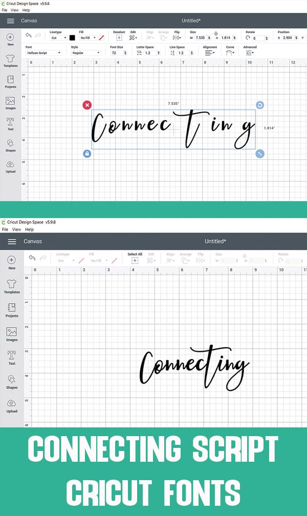 Connecting Script Cricut Fonts