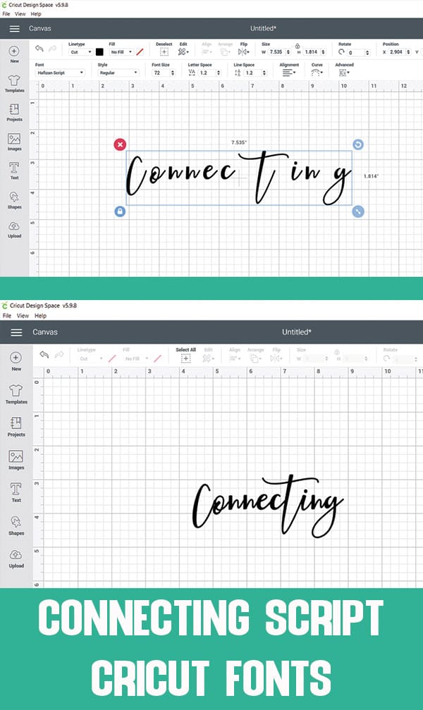 Connecting Script Cricut Fonts