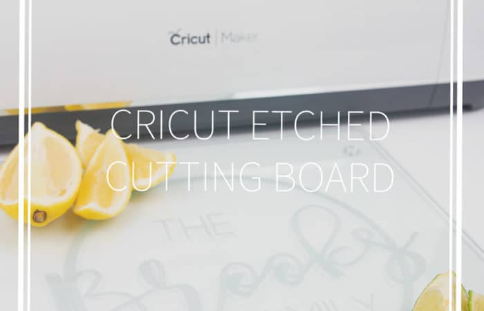 A cricut etched glass cutting board with limes, lemons and a knife