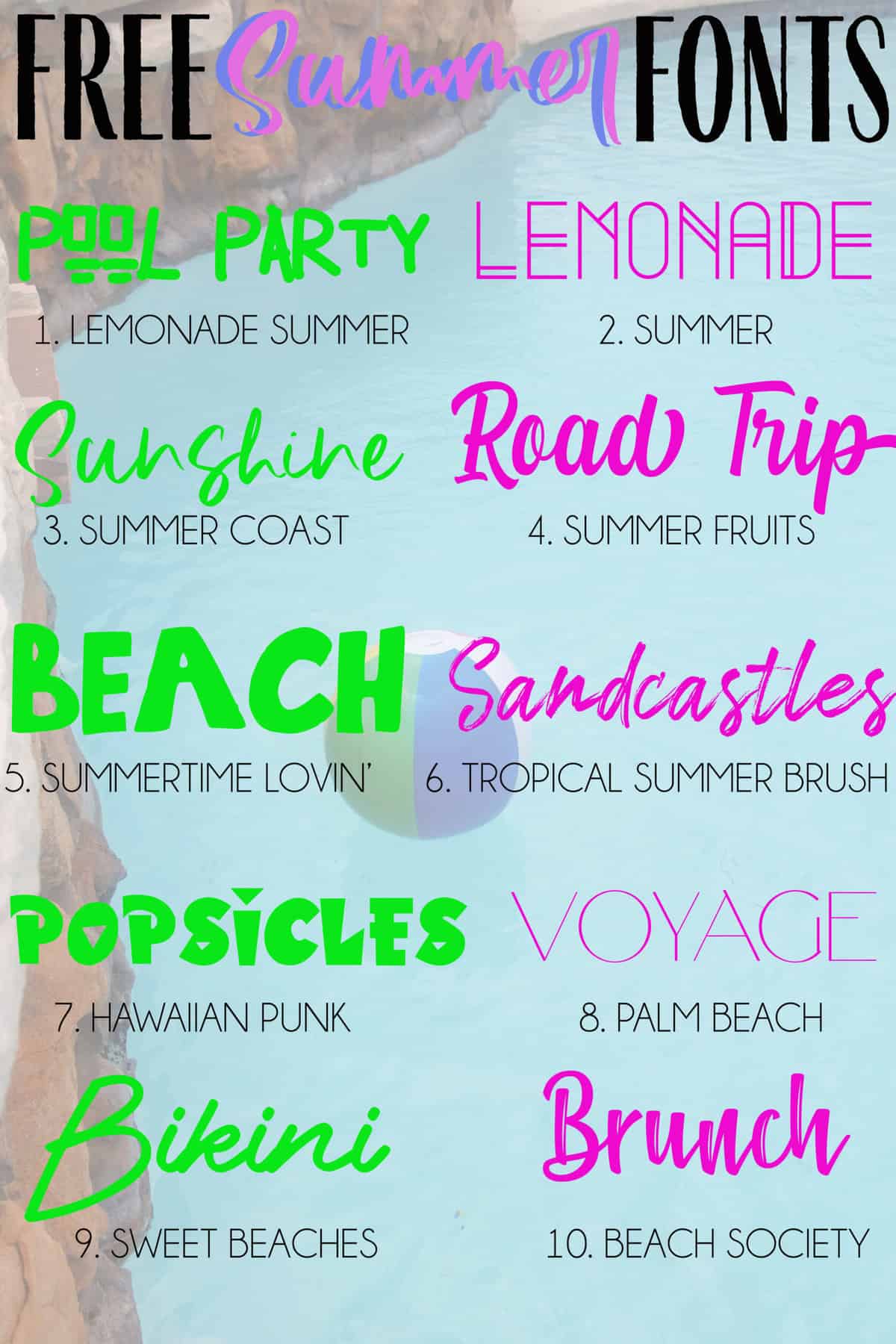 Free Summer Fonts