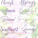 a faded picture of flowers with different fonts for free romantic fonts