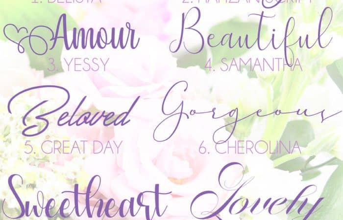 a faded picture of flowers with different fonts for free romantic fonts