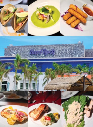 photo collage of the food at Hard Rock Rivera Maya 2020