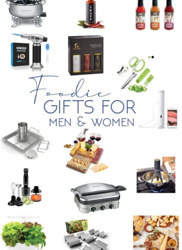 a photo collage of foodie gifts for men and women that you can buy off amazon