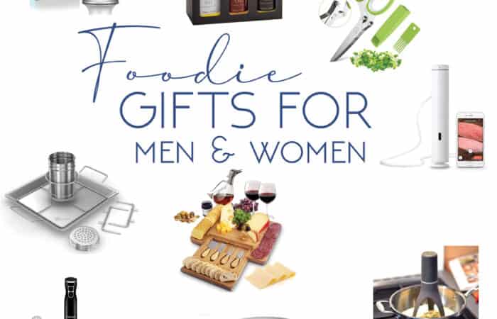 a photo collage of foodie gifts for men and women that you can buy off amazon