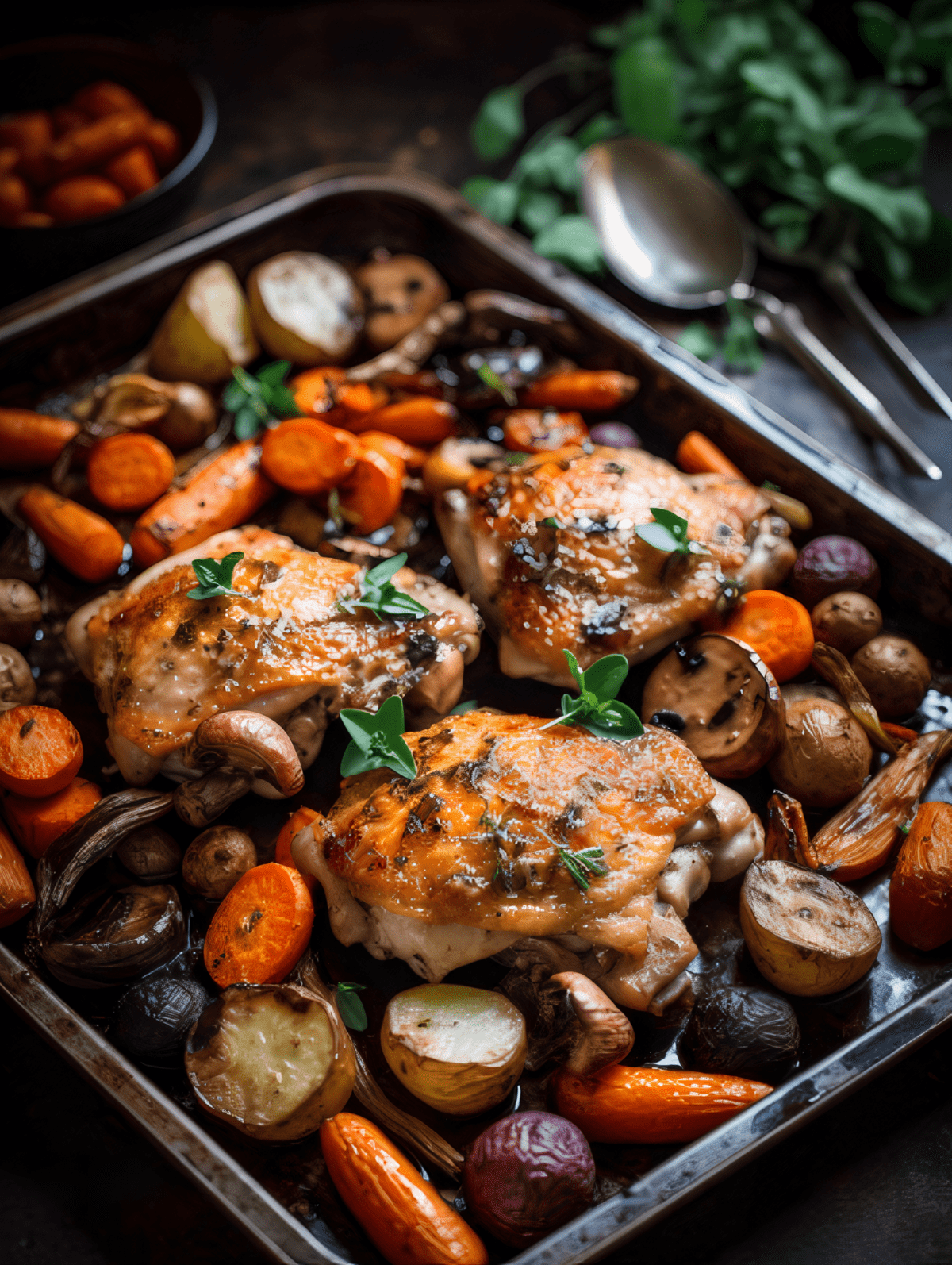 One-Pan Chicken Thighs and Roasted Vegetables