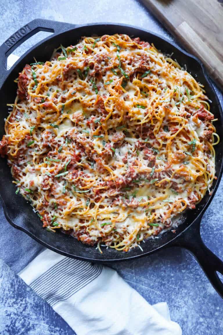 fried spaghetti in a pan