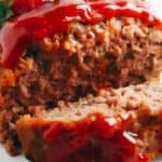 turkey meat loaf with red ketchup on top