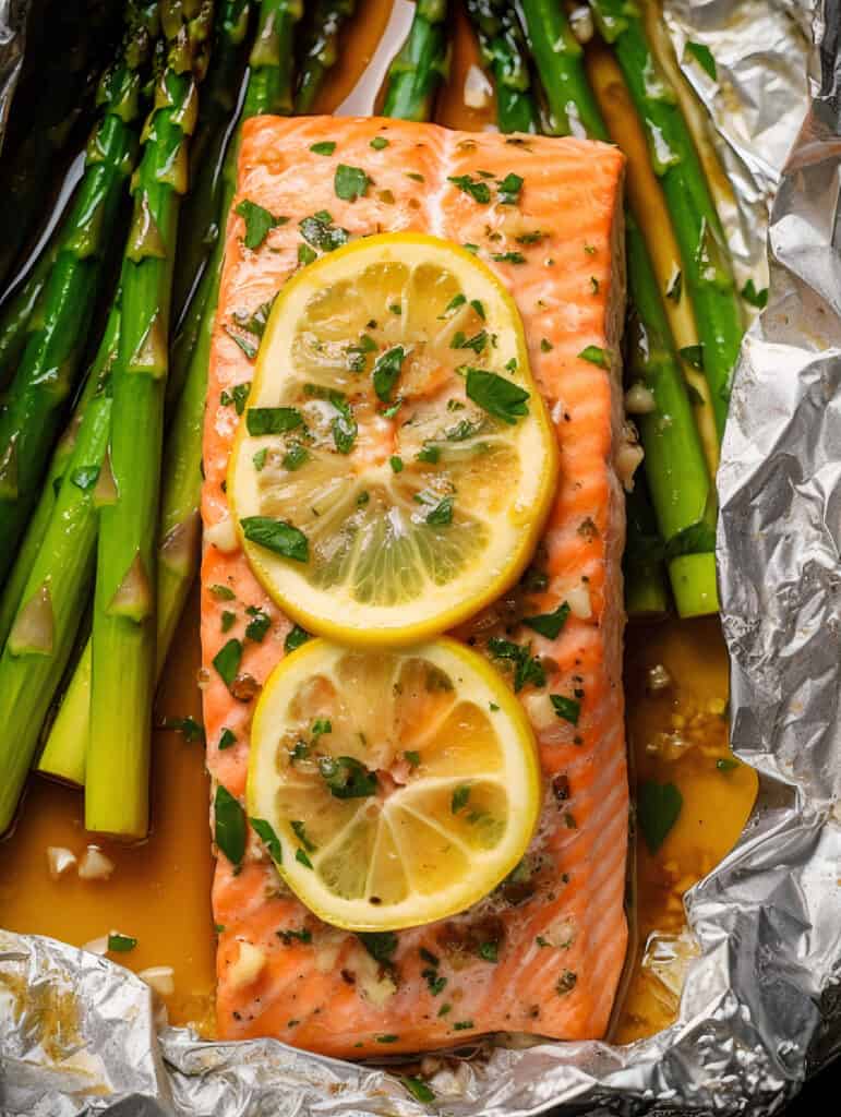 Easy Honey Butter Salmon & Asparagus Packs - Glitter and Graze